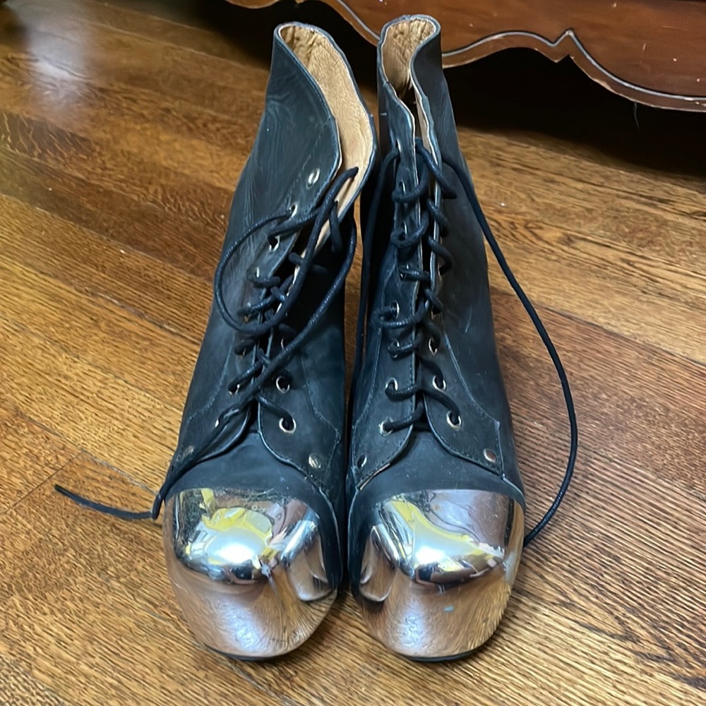 Jeffrey Campbell Platform Steel Toed Heeled Ankle Boot